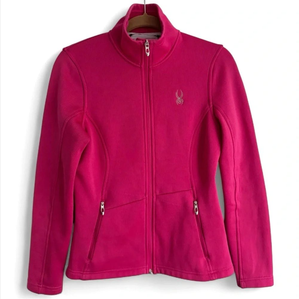 Spyder Core Sweater Fleece Lined Jacket Warm Outdoor Ski Layer Cozy Pink Medium